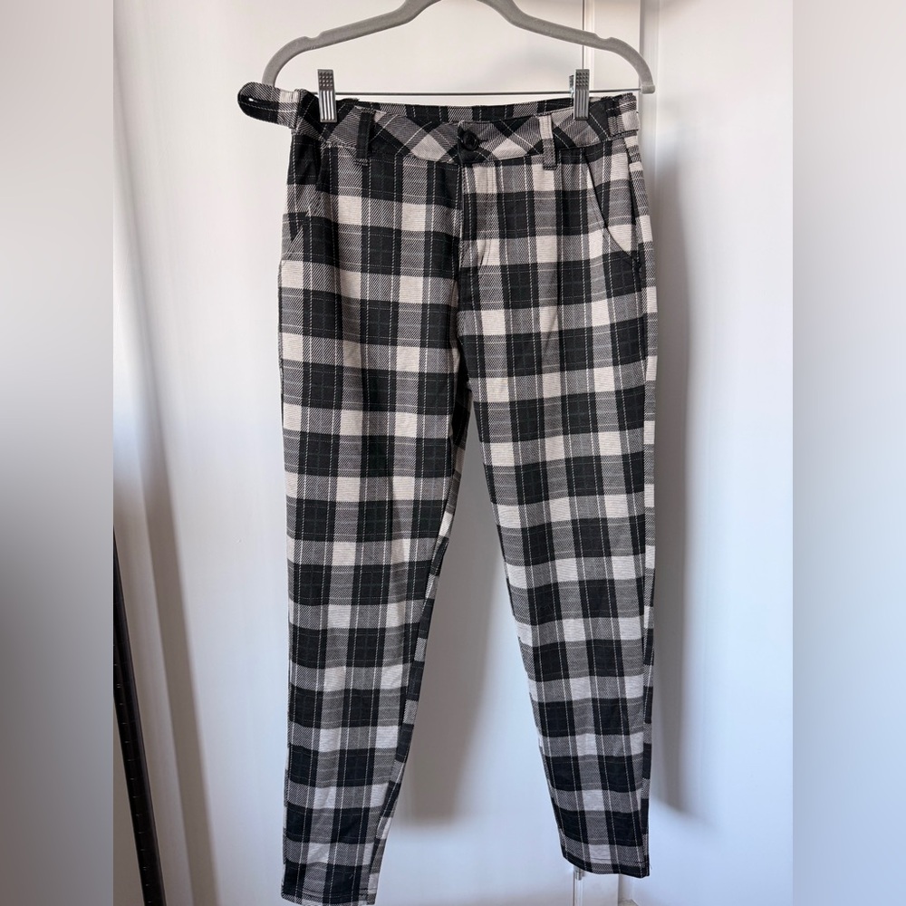 NWT YoungLA Men’s Black and White Checkered Dress Pant